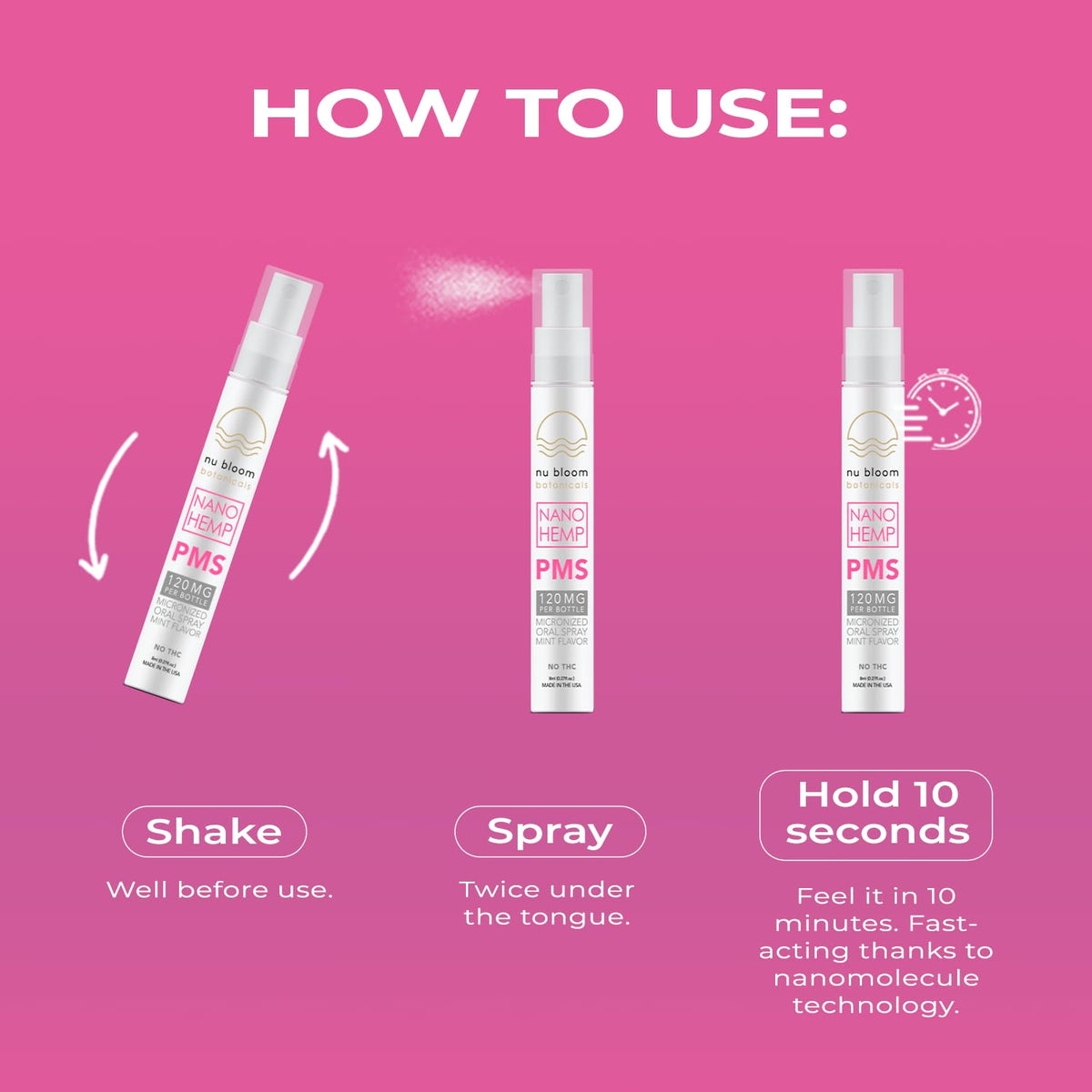 Nu Bloom Botanicals PMS Support Oral Spray - 8 mL - image 2