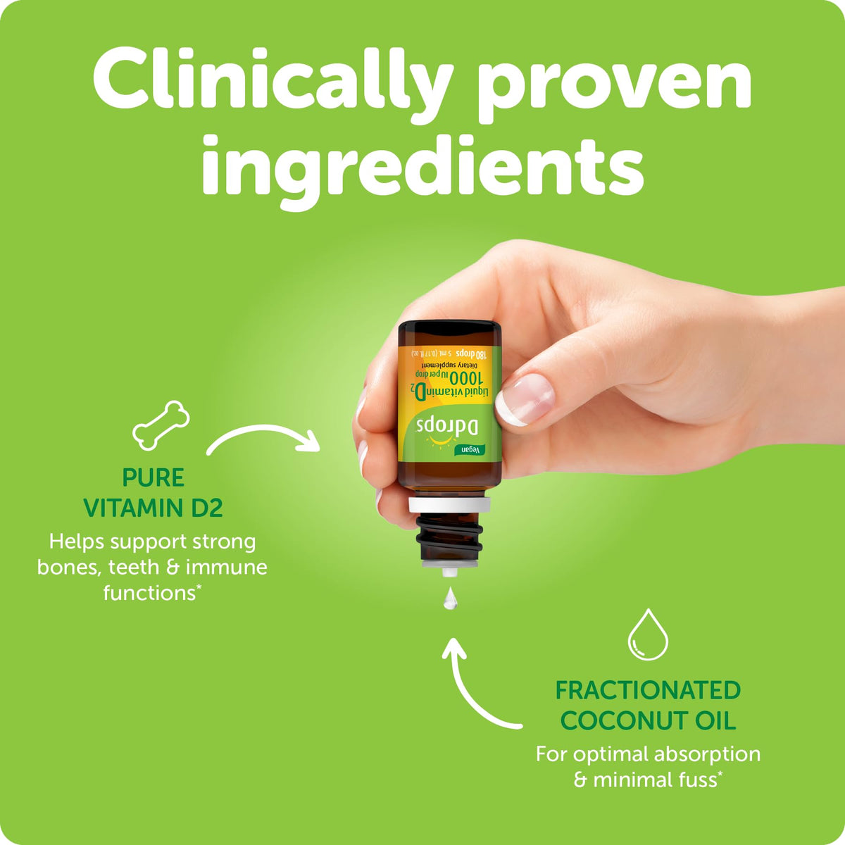 Ddrops Vegan Vitamin D2 1000 IU Liquid Drops - 180 Drops - image 5