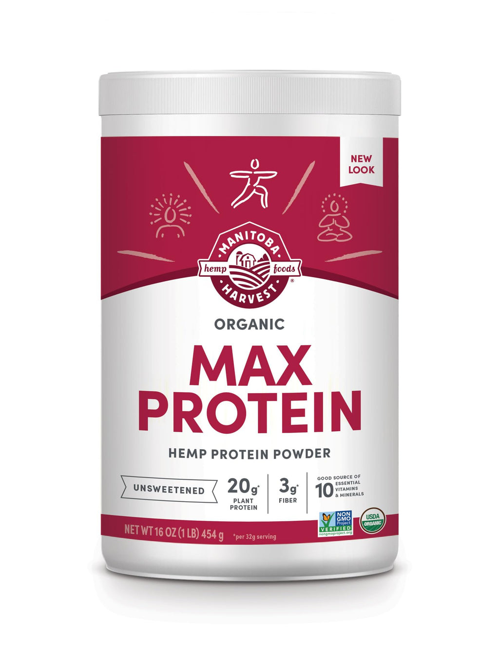 Manitoba Harvest Organic Max Protein Powder Unsweetened - 16 oz