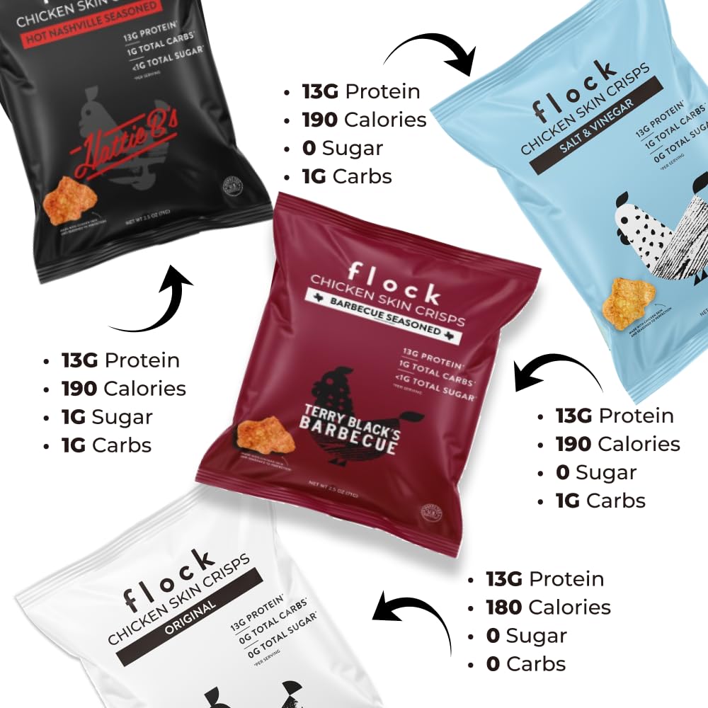 Flock Keto Chicken Skin Chips Variety Pack - 4 x 2.5oz - image 4