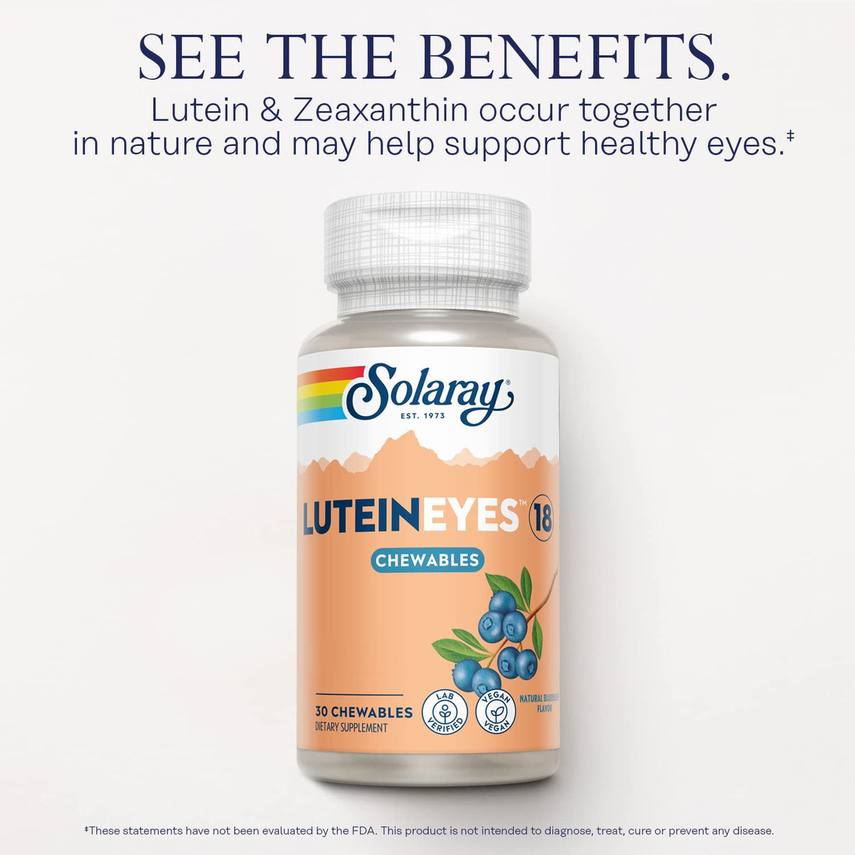 SOLARAY Lutein Eyes 18 mg Blueberry Chewables - 30 Tablets - image 3