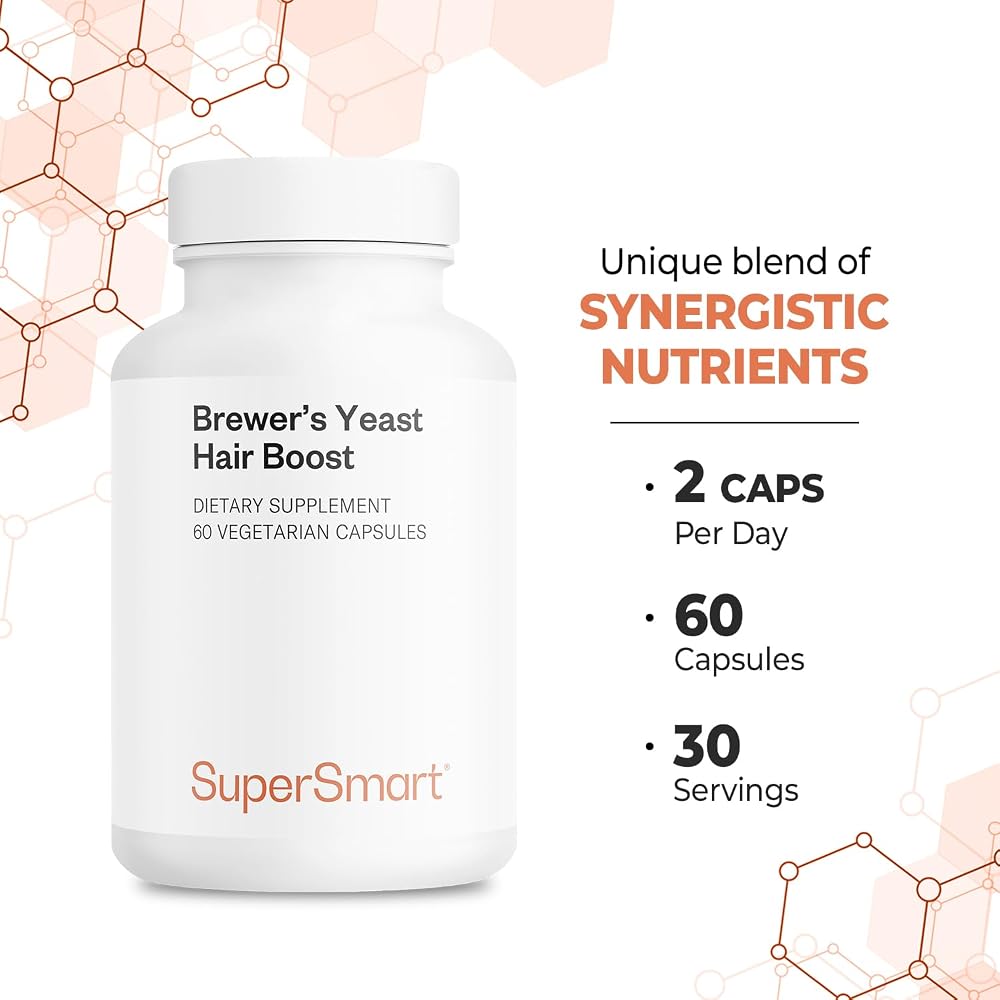 Supersmart Brewer's Yeast Hair Boost with Biotin & Zinc - 60 Vegetarian Capsules - image 5