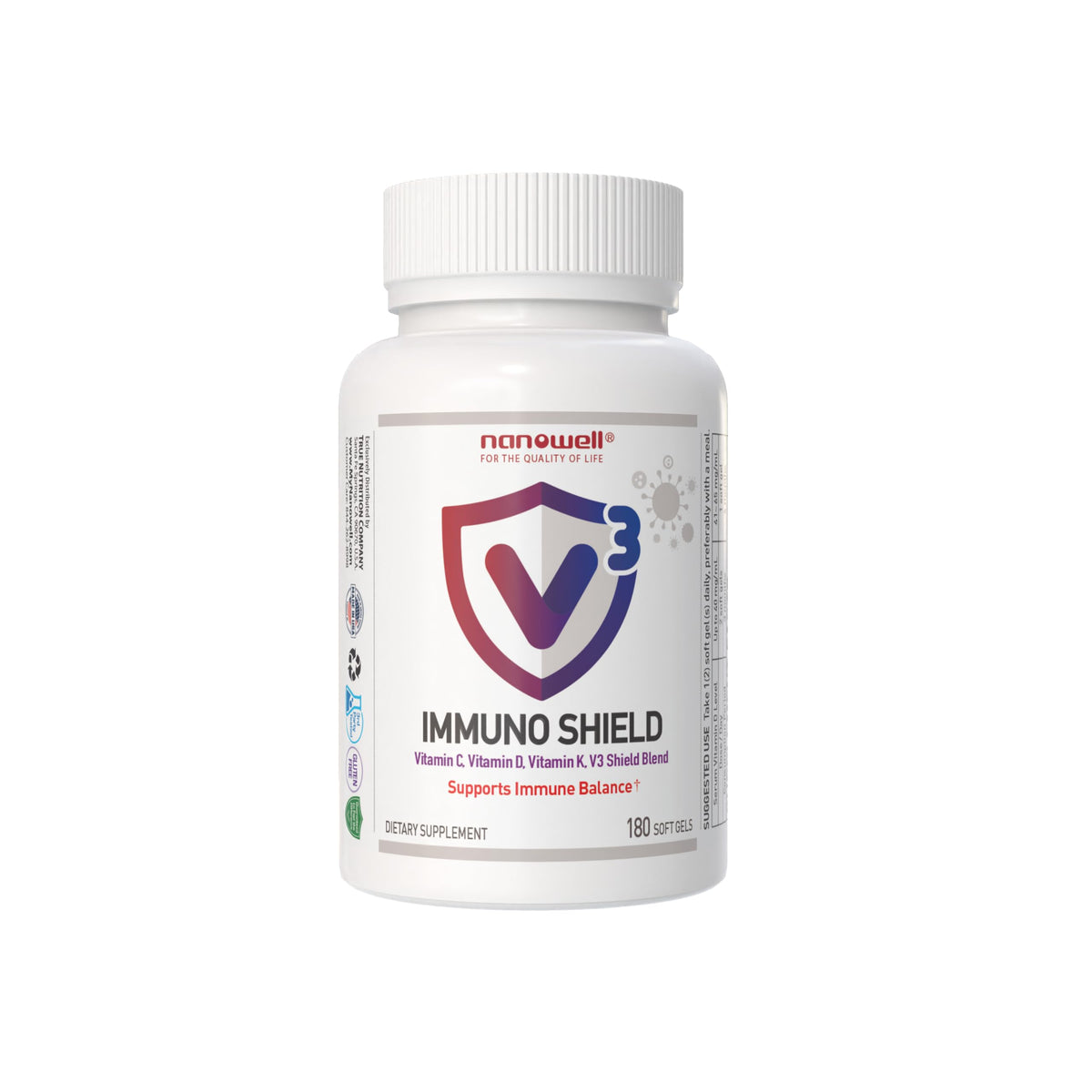 NANOWELL V3 IMMUNO Shield 180 Softgels - Immune Support Supplement