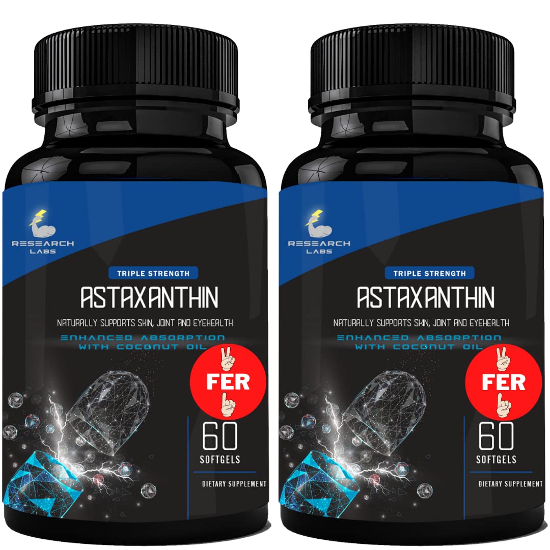 Research Labs Triple Strength Natural Astaxanthin 12mg - 120 Softgels