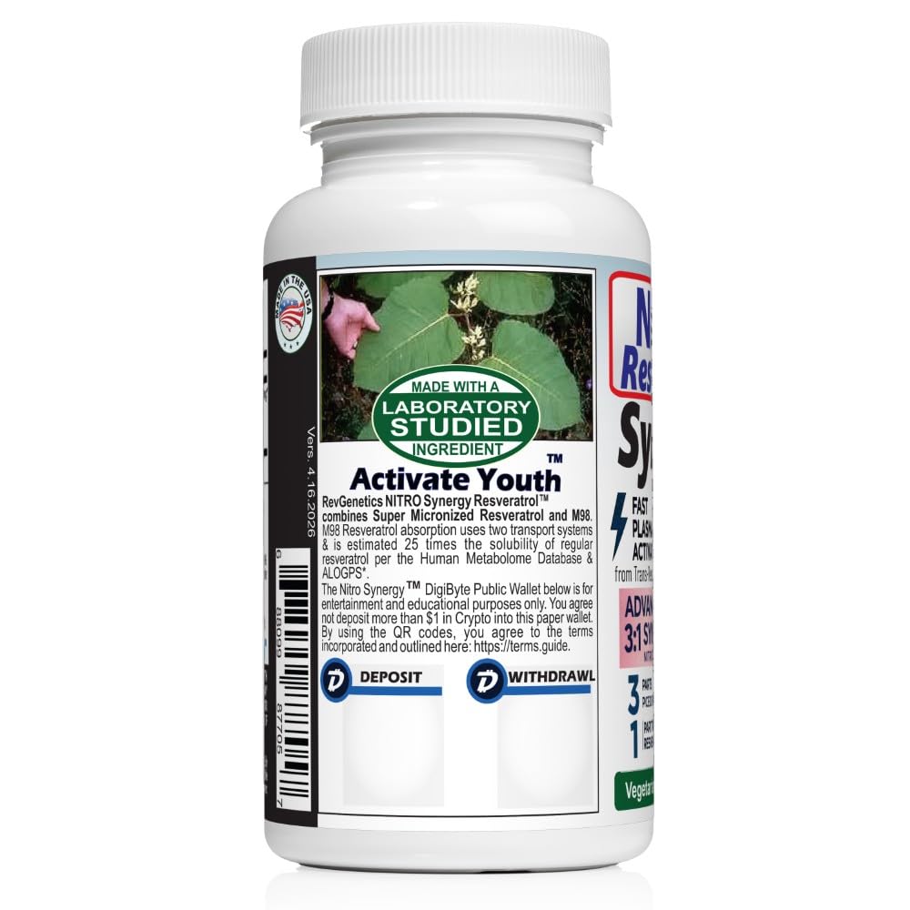 RevGenetics Nitro Synergy 250 Resveratrol - 30 Vegetarian Capsules - image 3