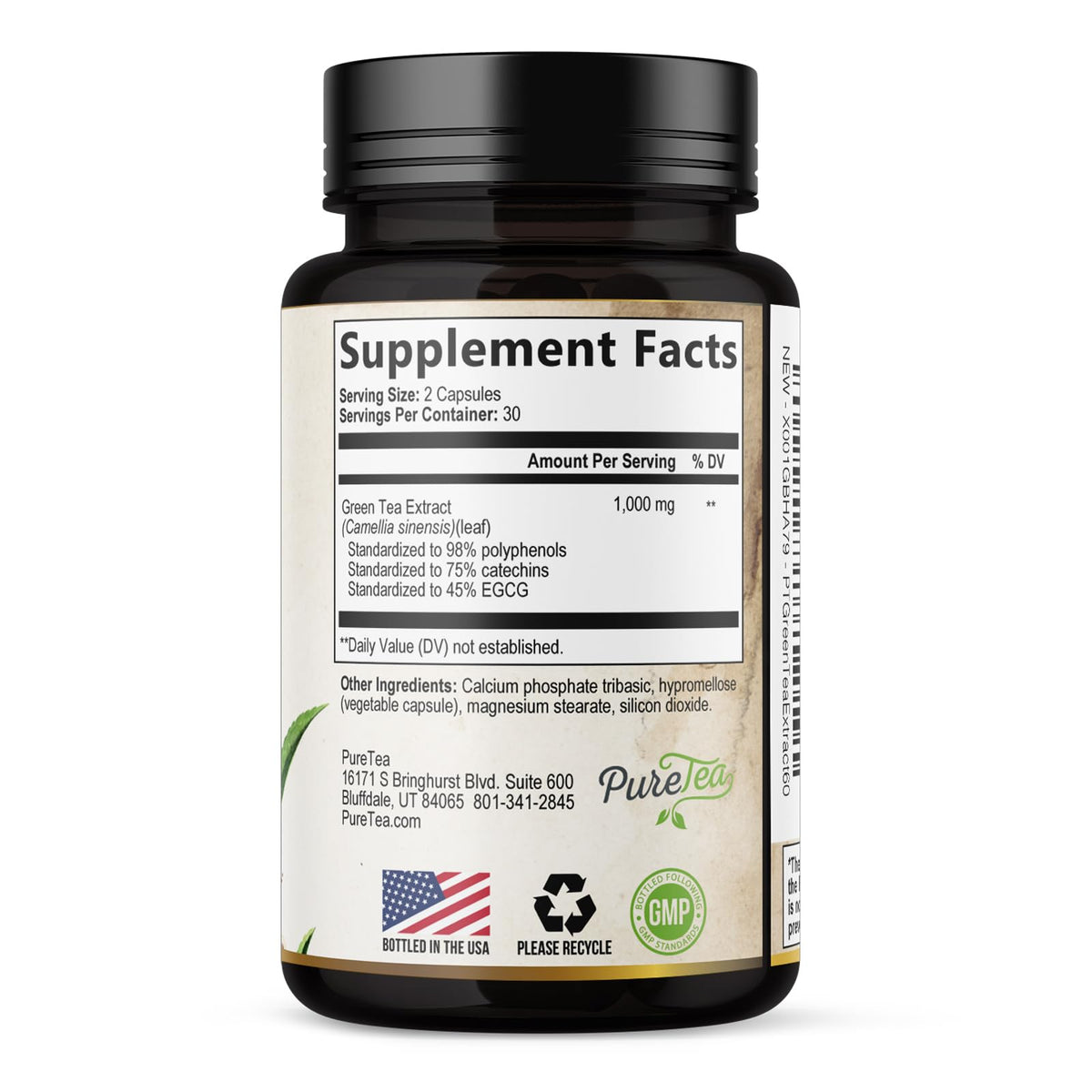 SILVERONYX Green Tea Extract 1000mg - 98% Polyphenols & 45% EGCG