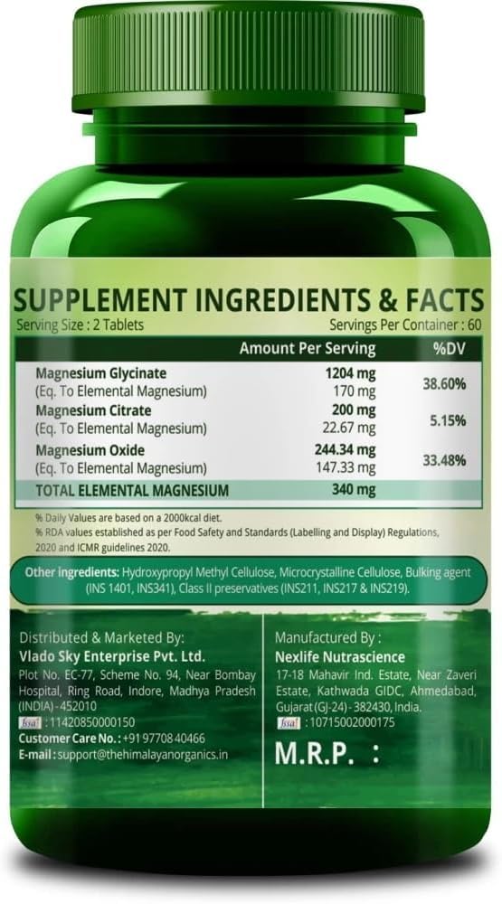 Generic THO Magnesium Citrate 1648mg - 120 Vegetarian Tablets - image 2