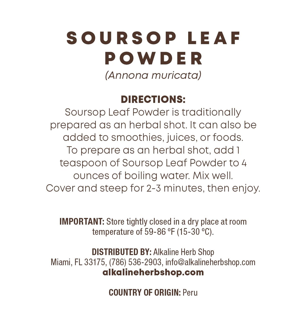 Alkaline Herb Soursop Leaf Powder - 4 oz - image 2