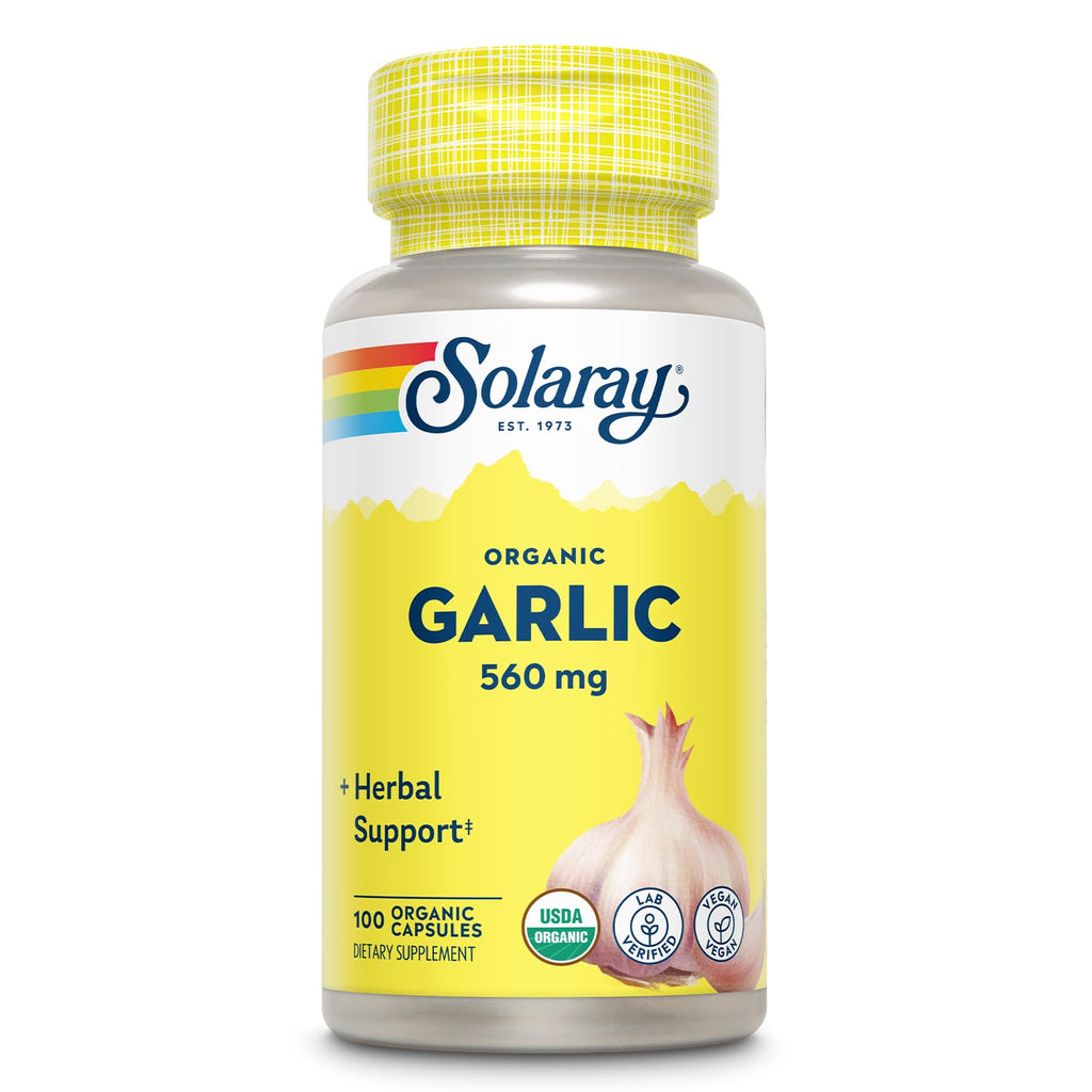 SOLARAY Organic Garlic 560 mg - 100 Vegetarian Capsules