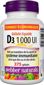 Webber Naturals Vitamin D3 1,000 IU - 375 Softgels - image 2