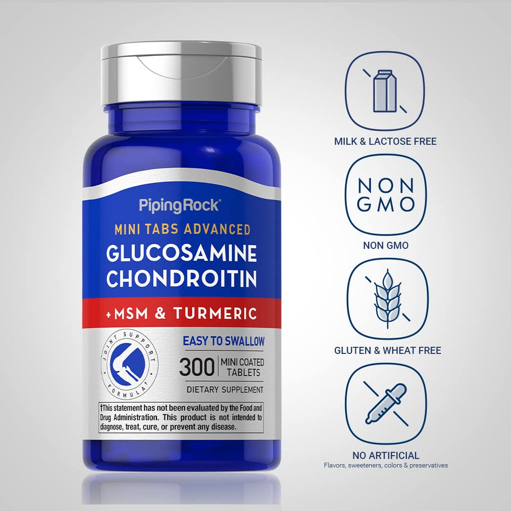 Piping Rock Glucosamine Chondroitin MSM Turmeric - 300 Tablets - image 3