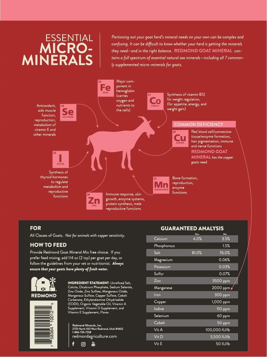 REDMOND Goat Mineral Supplement Mix - 5 lb - image 4