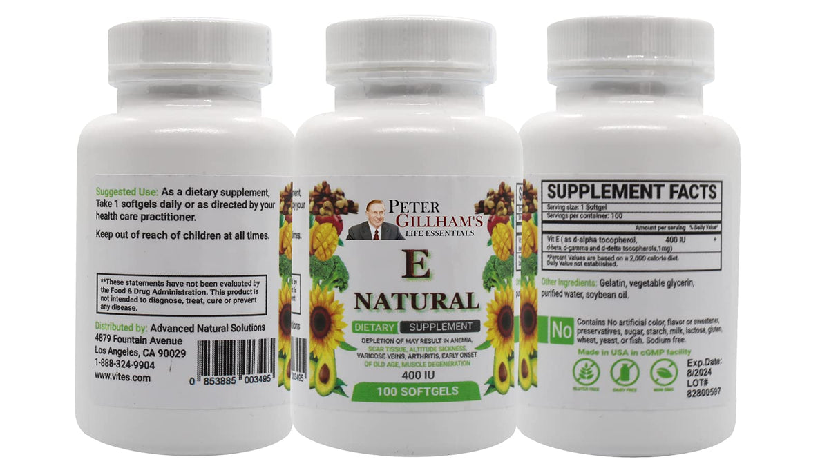 Peter's Choice Natural Vitamin E 400 IU - 100 Softgels - image 5