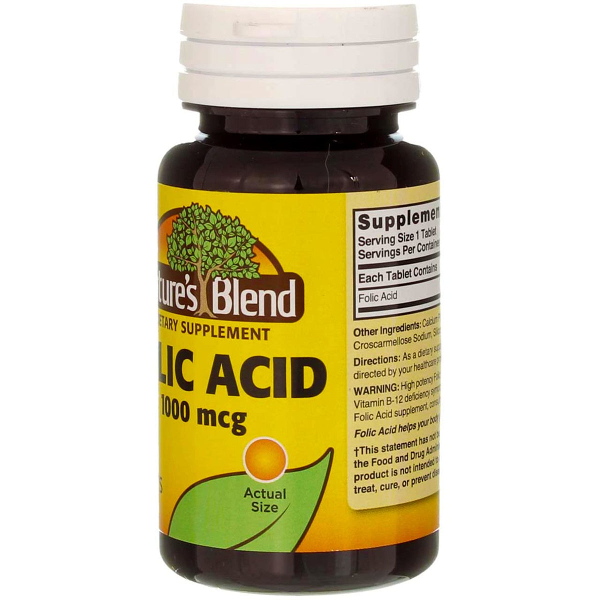 Nature's Blend Folic Acid 1000mcg Tablets - 200 Count - image 5