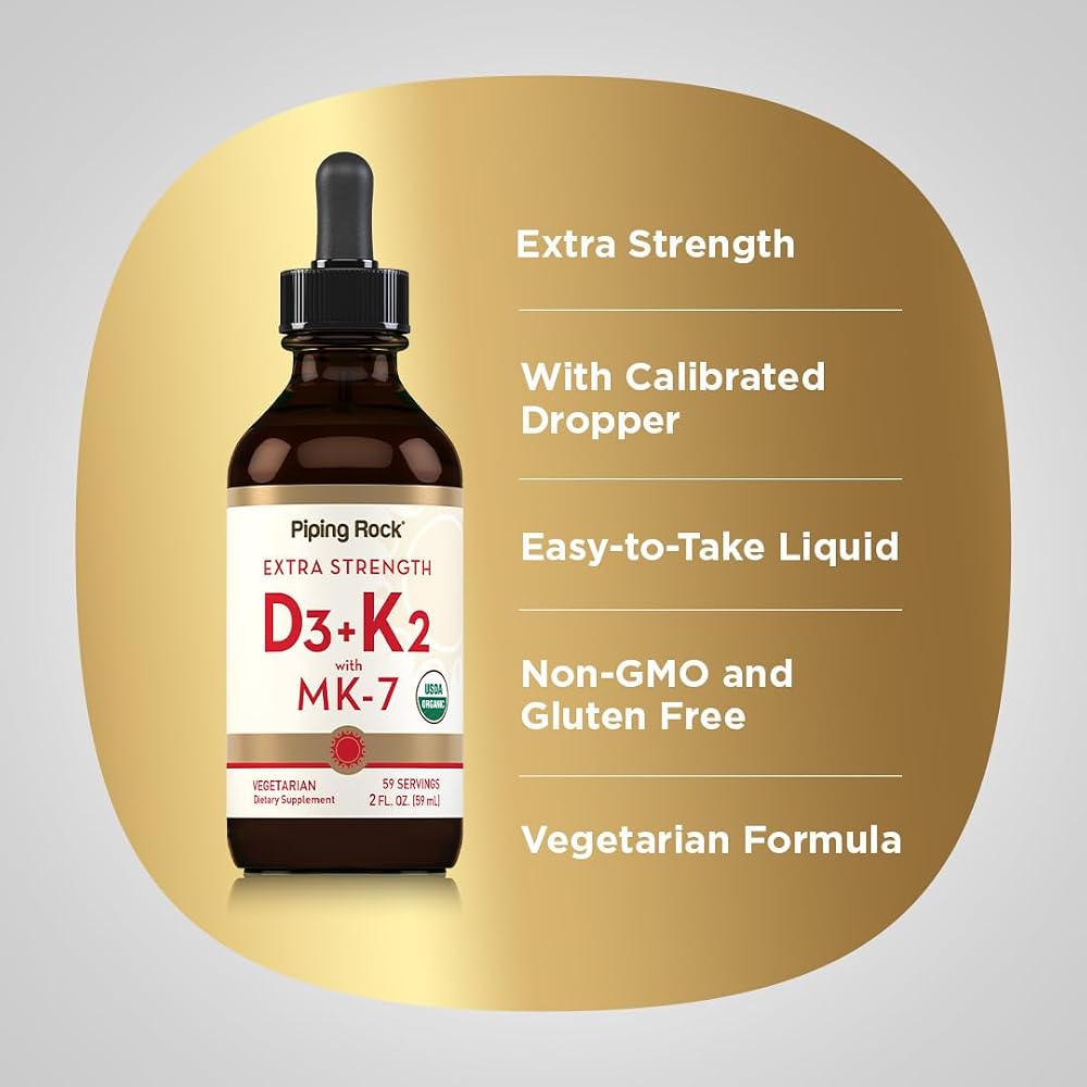 Piping Rock Vitamin D3 K2 Liquid Drops - 2 Fl Oz - image 4
