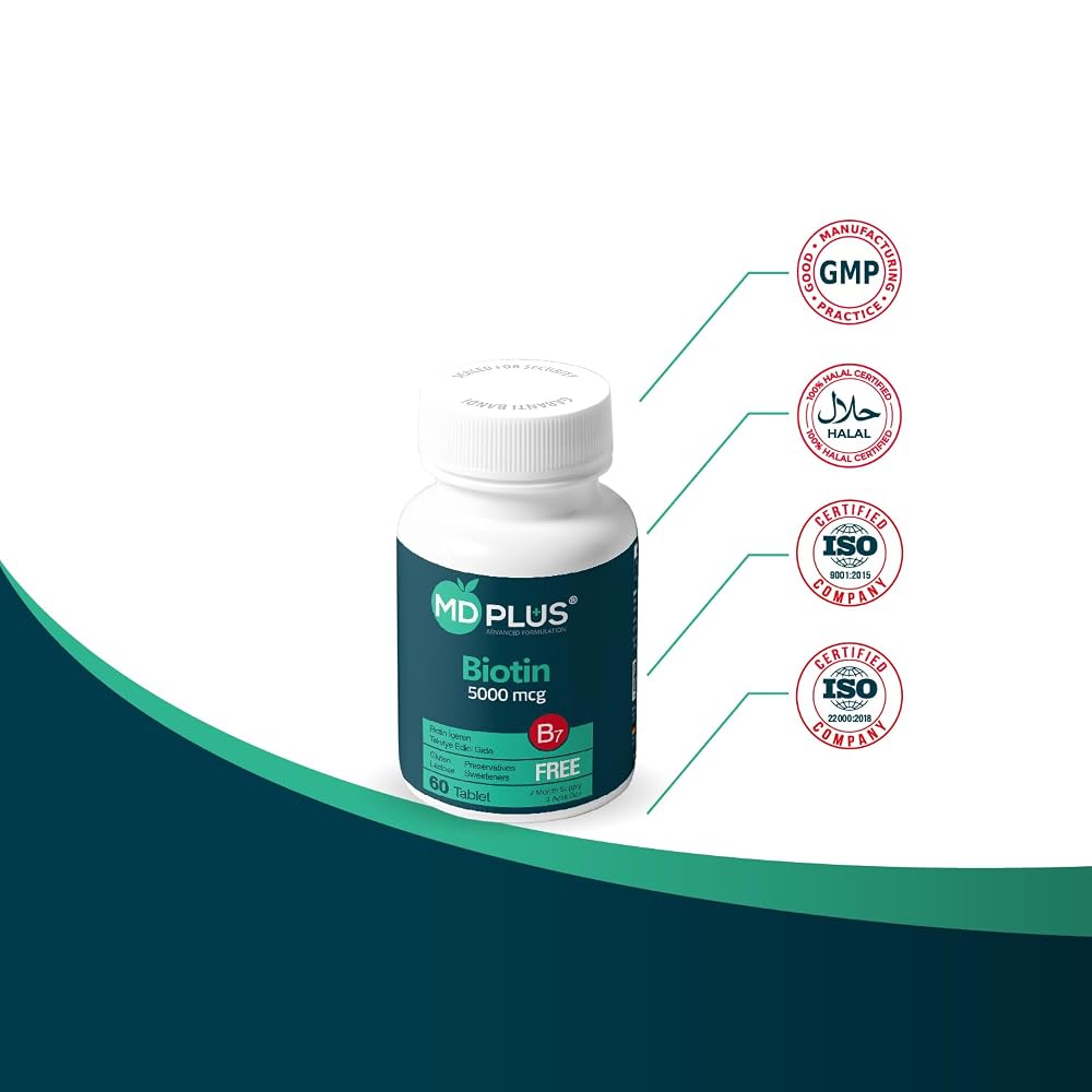 HairMD MD Plus Advanced Hair Biotin 5000 mcg - 60 Tablets - image 4