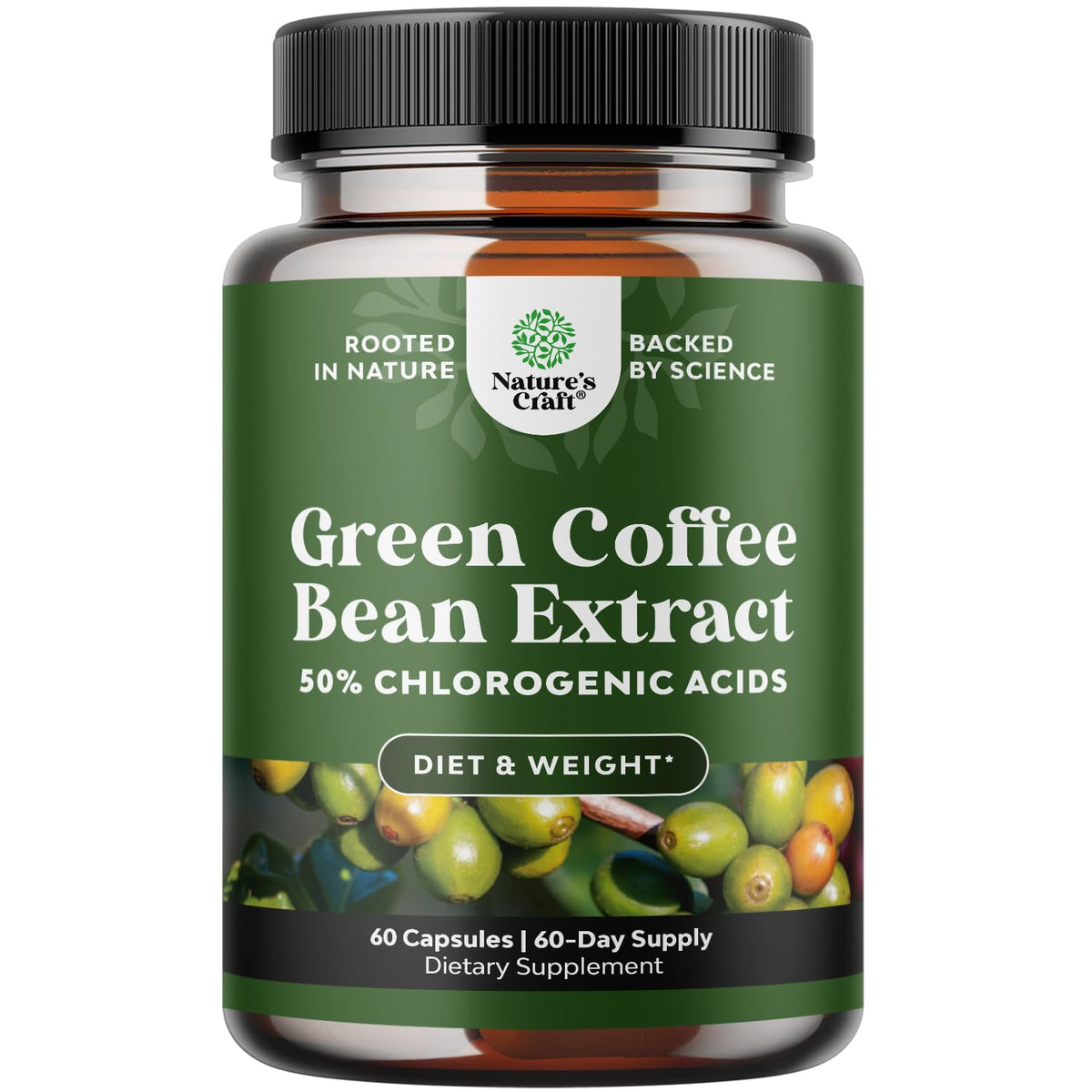 Natures Craft Pure Green Coffee Bean Extract - 60 Capsules