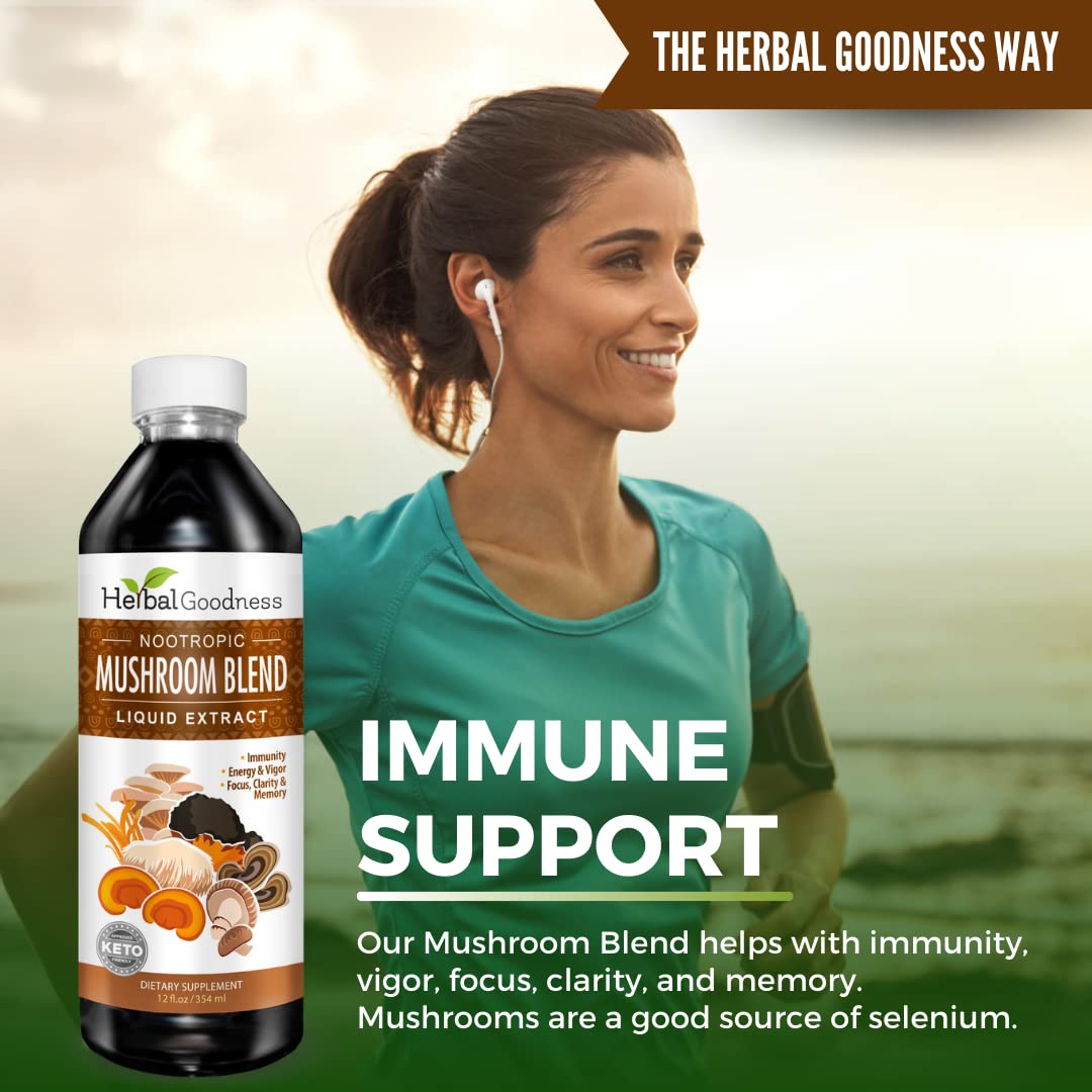 Herbal Goodness Nootropic Mushrooms Blend Cognitive Support - 12 fl oz - image 5