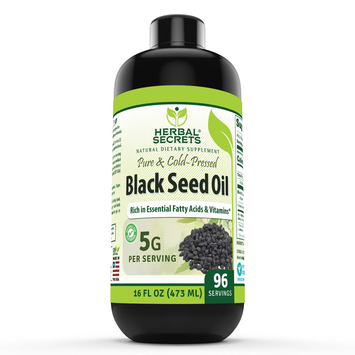 Herbal Secrets Black Seed Oil Supplement - 16 oz
