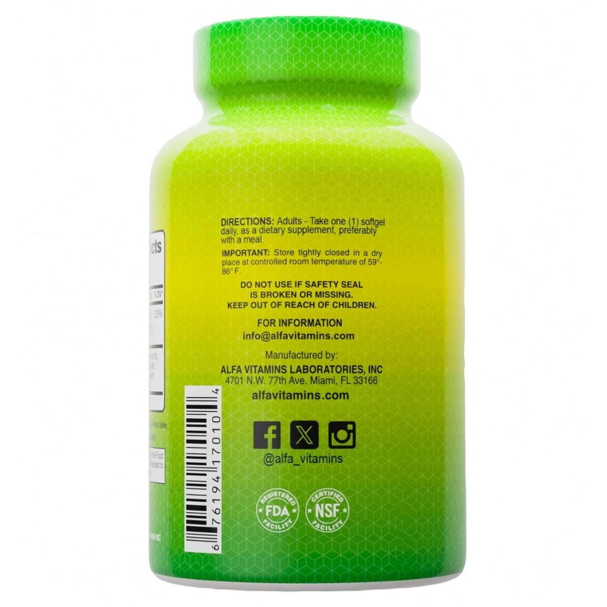ALFA VITAMINS Vitamin A Fish Liver Oil 10,000 IU - 100 Softgels - image 3