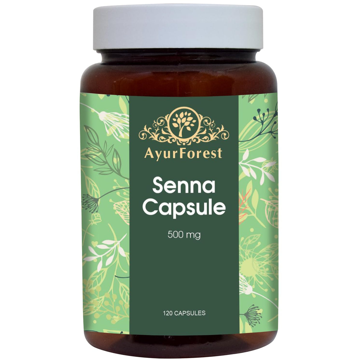 AYURFOREST Senna Leaf Capsules 500 mg - 120 Vegetarian Capsules