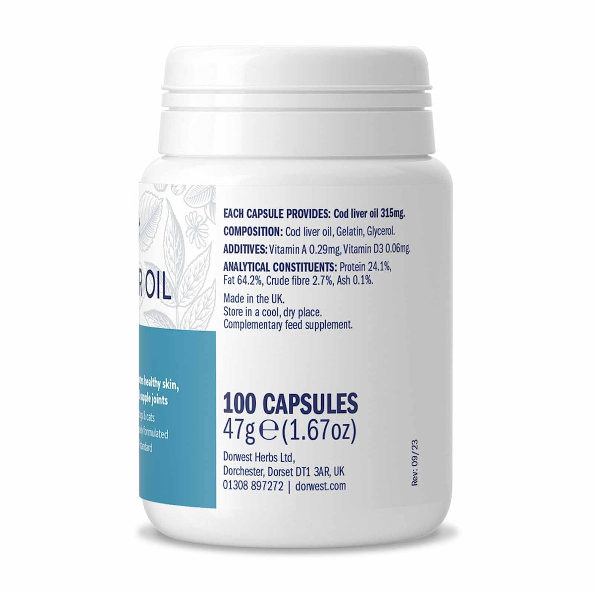 Dorwest Cod Liver Oil Capsules for Pets - 100 Capsules - image 3