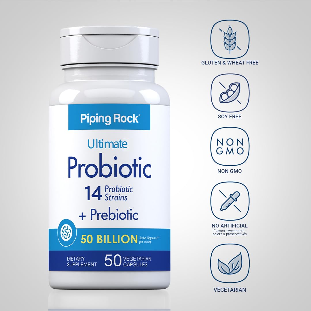 Piping Rock Probiotic for Men and Women - 50 Vegetarian Capsules - image 3