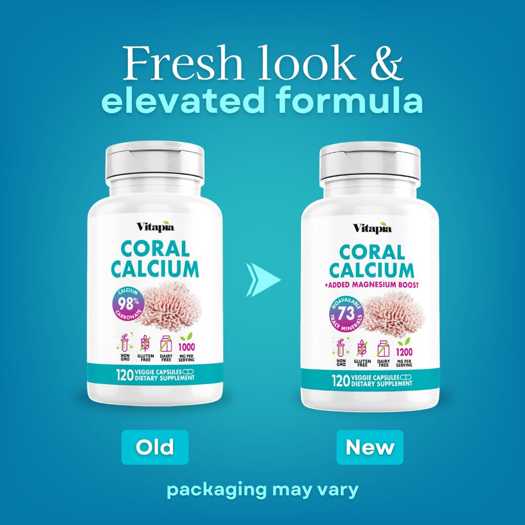 Vitapia Coral Calcium Powder & Magnesium Capsules - 120 Vegetarian Capsules - image 2