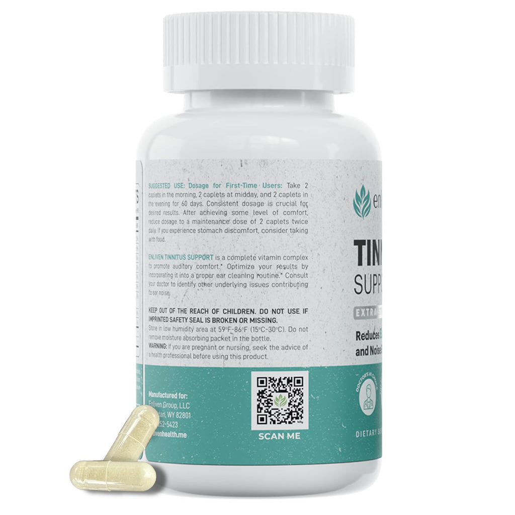 Enliven Tinnitus Relief Pills with B12 Inositol - 180 Caplets - image 8