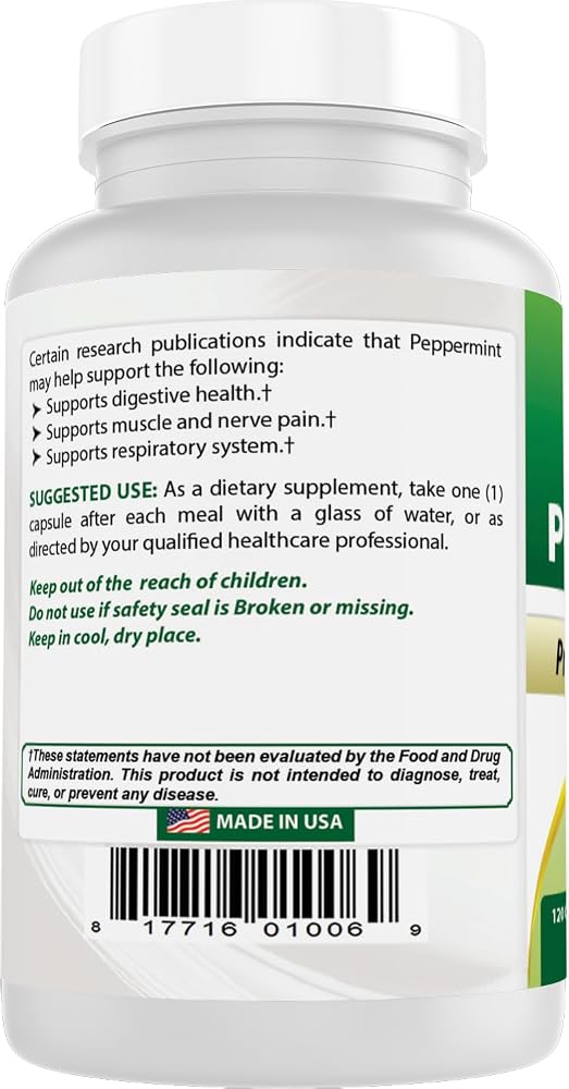 Best Naturals Peppermint Oil 250 mg - 240 Capsules - image 7
