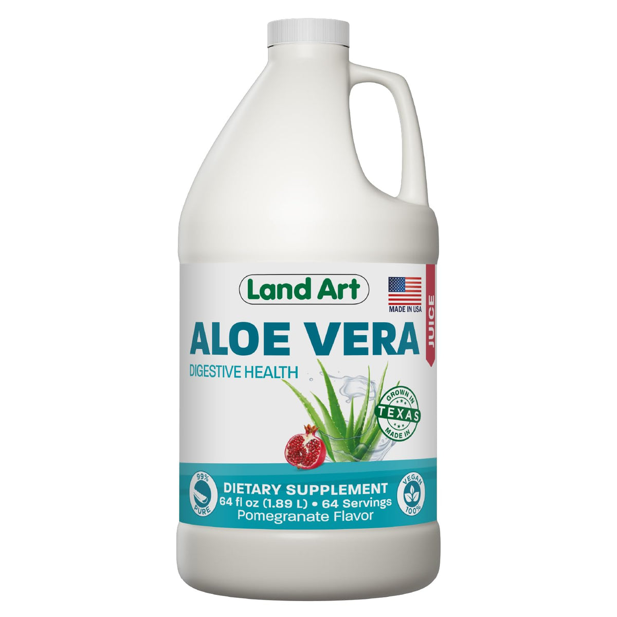 Land Art Pure Aloe Vera Juice - Cold-Processed - Inner Filet from