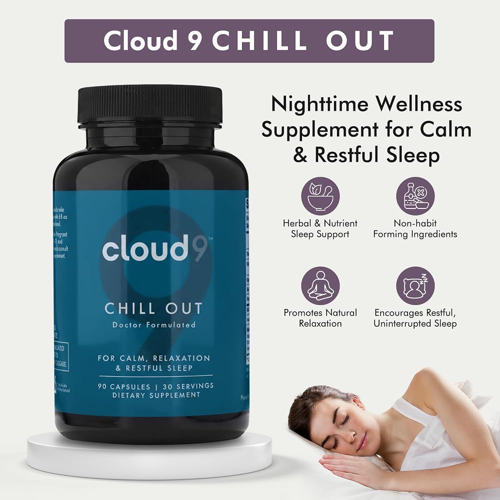 Cloud9 Chill Out Magnesium Glycinate for Calm & Sleep - 90 Capsules - image 3