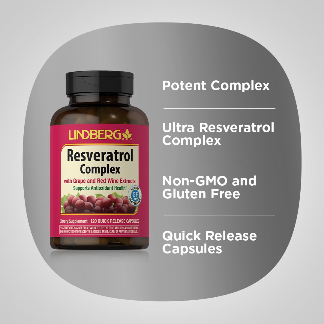 Lindberg Resveratrol Supplement - 120 Capsules - image 4