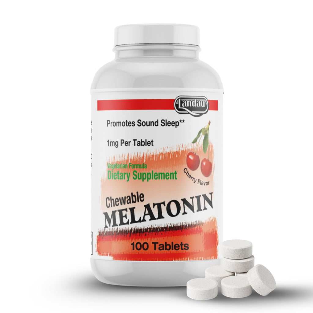 LANDAU Chewable Melatonin for Kids 1mg - 100 Tablets