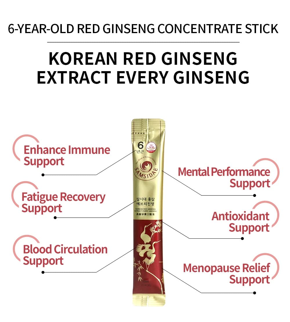 SAMSIDAE Korean Red Ginseng Extract Sticks 10mg - 30 Sticks - image 3