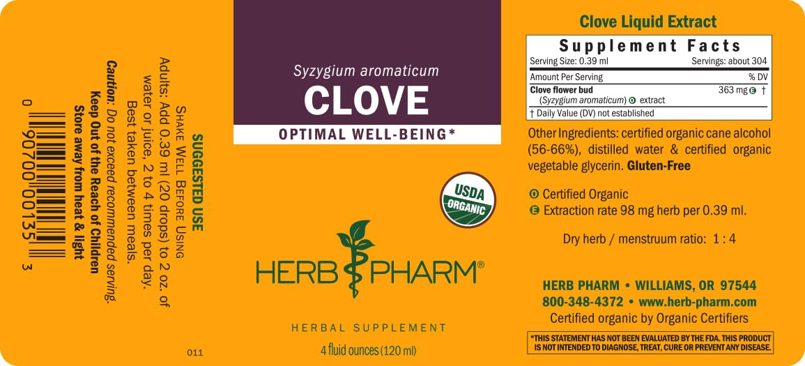 Herb Pharm Certified Organic Clove Extract