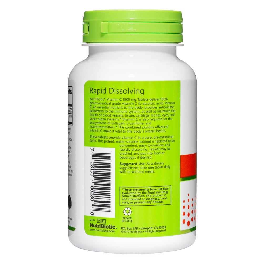 NutriBiotic Vitamin C 1000 mg Tablets - 100 Count - image 2