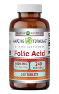 Amazing Formulas Folic Acid 1000 mcg (1 mg) Tablets Supplement