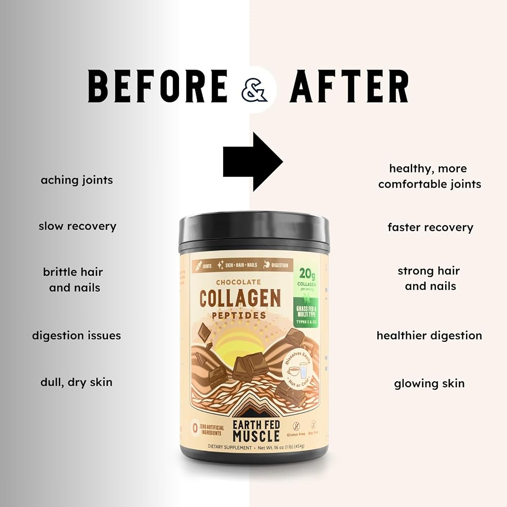 Earth Fed Muscle Keystone Plus Collagen Peptides Powder - Full