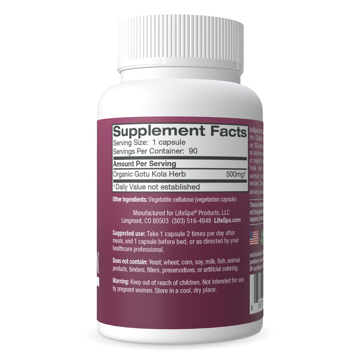 LifeSpa Whole Herbs Brahmi Brain Capsules - 90 Capsules - image 3