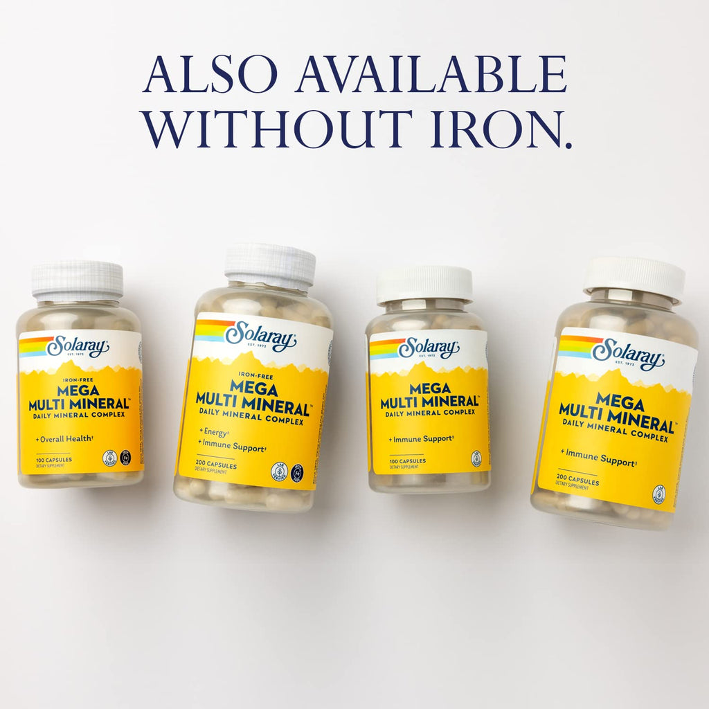 SOLARAY Mega Multi Mineral with Iron - 200 Capsules - image 7