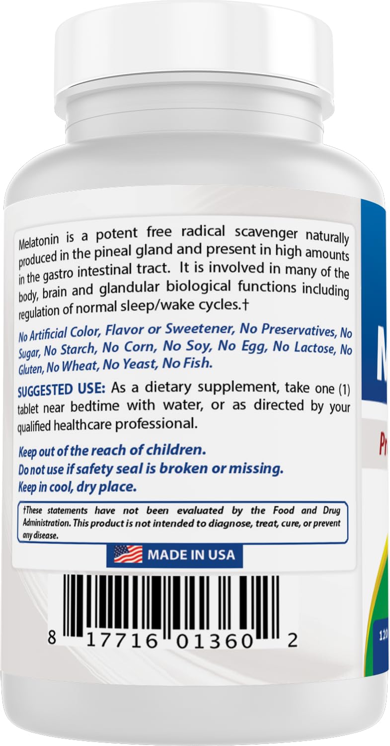 Best Naturals Melatonin 10mg Sleep Support Tablets - 120 Count - image 7
