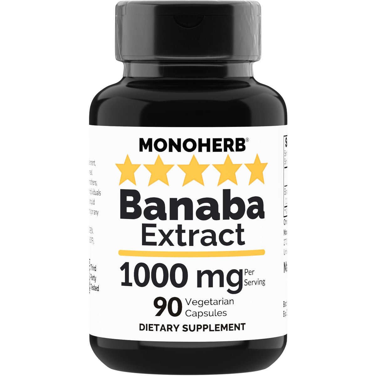 MONOHERB Banaba Extract 1000 mg - 90 Vegetarian Capsules