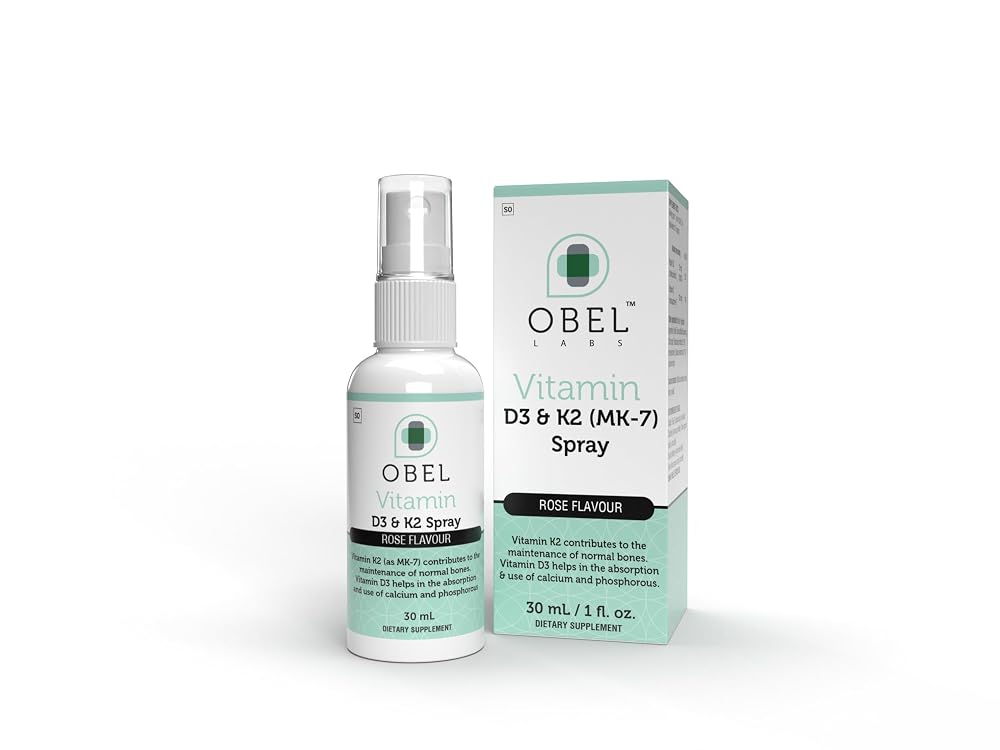 obel Vitamin D3 and K2 Spray for Bone Maintenance - 1 Fl Oz