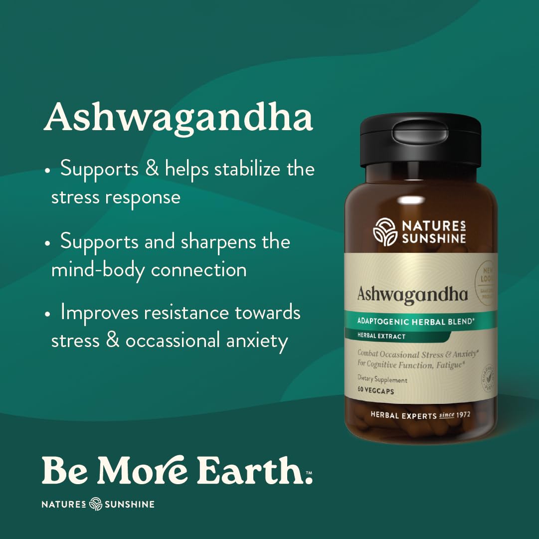 Nature's Sunshine Ashwagandha - 60 Vegetarian Capsules - image 2