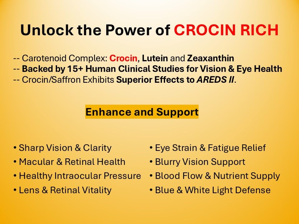 Saffron Health Sciences 75% Crocin Eye Supplement - 60 Tablets - image 5