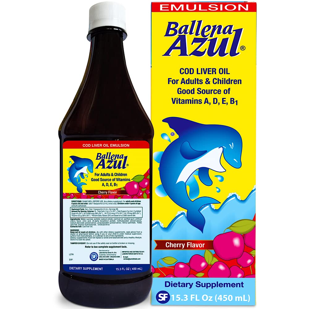 Ballena Azul Cod Liver Oil Omega 3 Immune Support - 15 Fl Oz