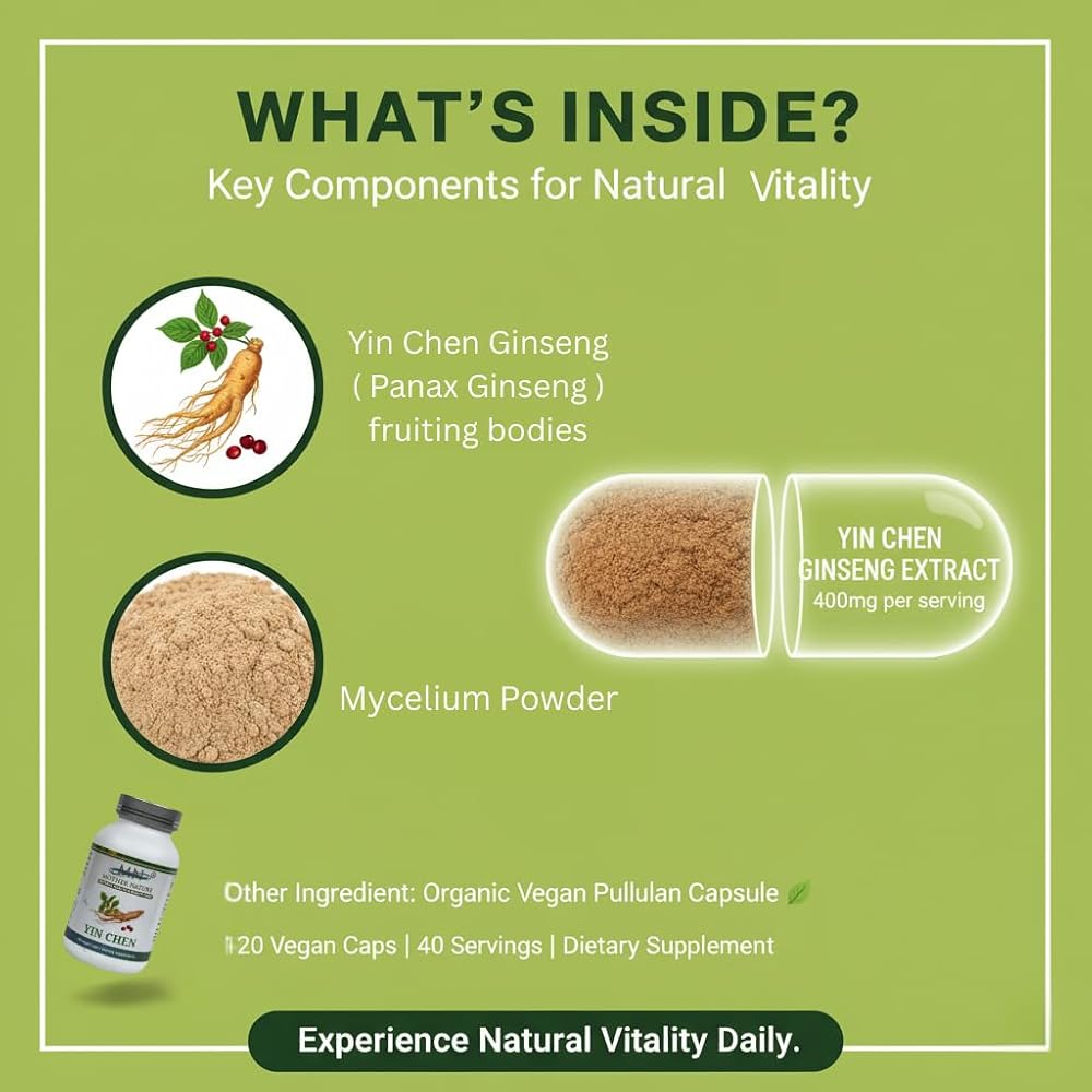 Mother Nature Yin Chen Ginseng Herbal Supplement - 120 Capsules - image 2