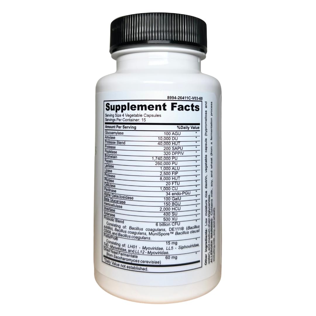 Casa de Sante FODMAP Digestive Enzymes with Probiotics - 60 Vegetarian Capsules - image 5