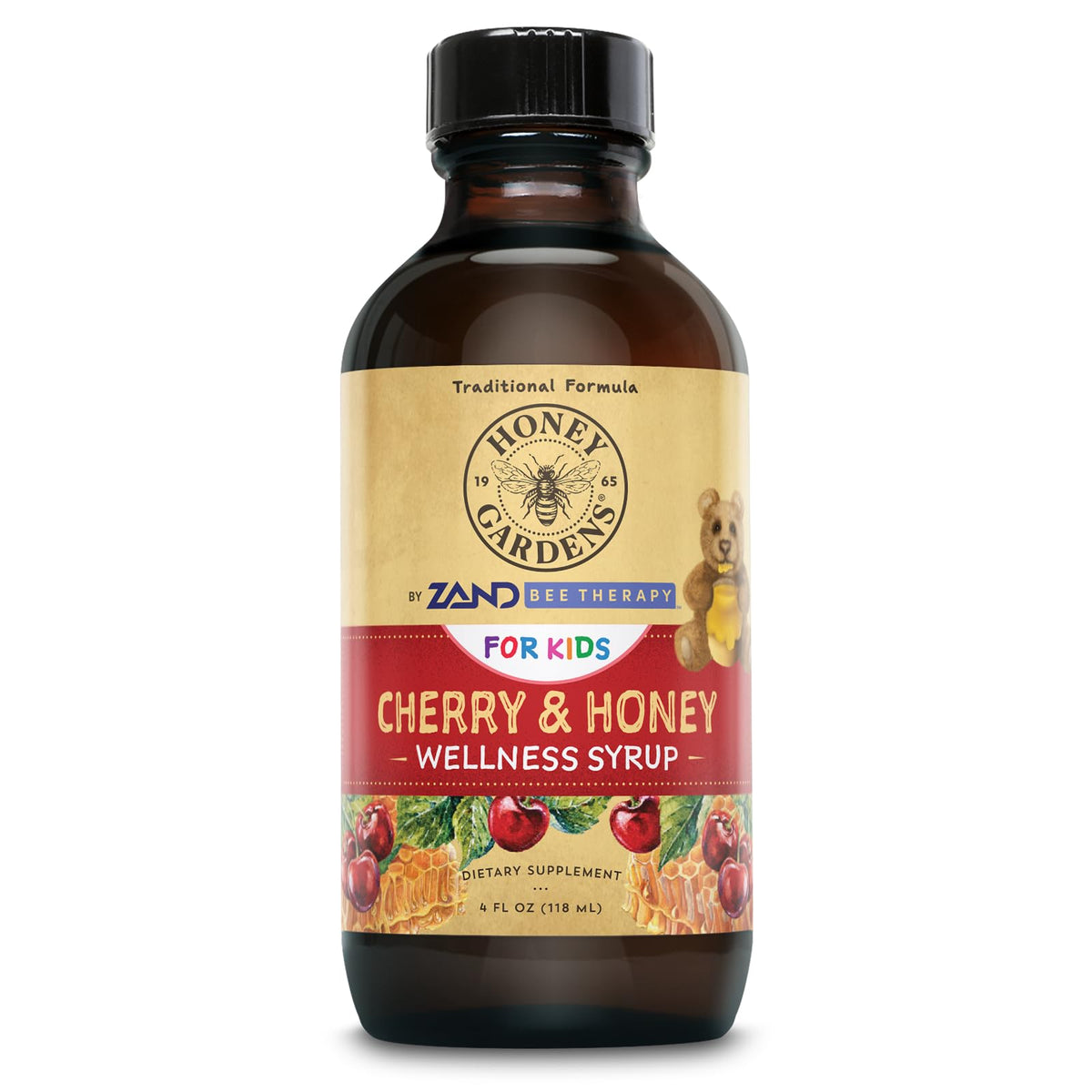 ZAND Honey Gardens Kids Cherry & Honey Soothing Throat Syrup - 4 FL OZ